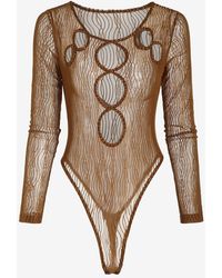 Body dentelle insérée online jewelry Synthétique Zaful en coloris Marron Femme Vêtements Articles de lingerie Bodys 