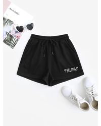 Cheap short cargo taille haute à cordon fashion online Zaful en coloris Vert Femme Vêtements Shorts Shorts fluides/cargo 