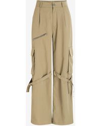 Zaful - Pantalones de cargo de pierna ancha con hebilla fashion clothing - Lyst