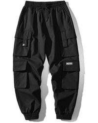 multi flap pockets drawstring cargo jogger pants