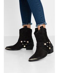 steve madden gallow black leather western boot