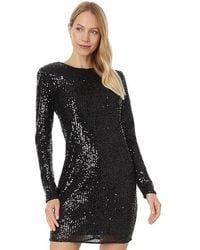 Cece - Long Sleeves Fitted Crew Neck Boxy Shoulder Dress 060 Dress, Polyester/Spandex - Lyst