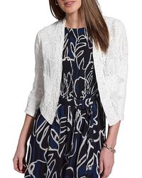 NIC+ZOE - Subtle Sequin Cardigan Sweater Md (Us 8-10) Polyester/Nylon/Mesh - Lyst