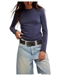 Free People - Nova T-Shirts Long Sleeve Clothing Lg 12) Cotton/Polyester - Lyst