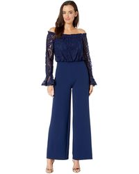 adrianna papell off the shoulder lace jumpsuit