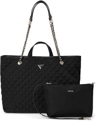 Guess - Giully Large 2-In-1 Tote Satchel Handbags, Nylon - Lyst