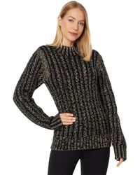 BLANC NOIR - Lurex Cable Knit Sweater - Lyst