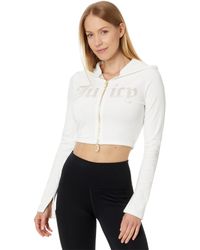 Juicy Couture - Fitted Cropped Two Way Zip Hooded - Lyst