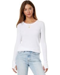Mod-o-doc - Washed Cotton Modal Thermal Long Sleeve Crew Neck Tee - Lyst
