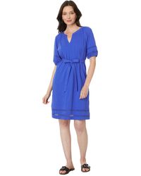 Tommy Hilfiger - Puff Sleeve Belted Dress - Lyst