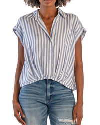Kut From The Kloth - Gaia- Pleated Top With Short Cuffed Sleeves - Lyst