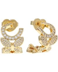 Kate Spade - Lucky Charm Huggies Earring Clear/ Brass/Cubic Zirconia - Lyst