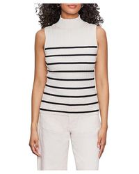 Sanctuary - Ribbed Funnel Neck Top Clothing Light Oat/ 3 Xs (Us 2) Down/Nylon/Viscose - Lyst