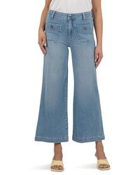 Kut From The Kloth - Petite Meg High Rise Wide Leg W Patch Pockets Wide Hem Jeans, Cotton/Denim/Polyester - Lyst