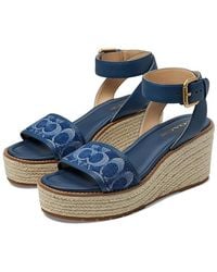 COACH - Katherine Signature C Denim Espadrille ( Denim) Flat Shoes - Lyst
