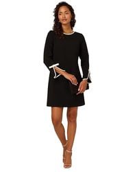 Adrianna Papell - Long Sleeve Crepe Short Dress Dress/Ivory, Elastane/Polyester - Lyst