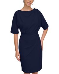 Calvin Klein - Split Sleeve Short Dress With Ruched Detail - Lyst