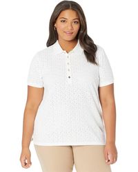 Striped Polo Shirt in White/Pink (Pink 