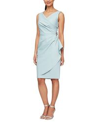 Alex Evenings - Short Slimming Dress With Side Ruched Skirt Dress, Nylon/Polyester/Spandex - Lyst