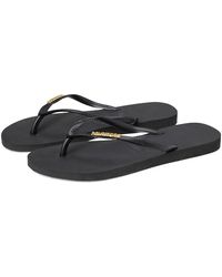 Havaianas - Slim Logo Metallic Flip Flops (/Golden) Sandals - Lyst