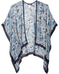 Rebecca Minkoff Womens Painterly Floral Ruana