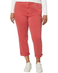 Kut From The Kloth - Plus Size Reese High-rise Fab Ab Ankle Straight Raw Hem In Strawberry - Lyst