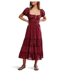 Free People - Falling Sun Midi Dress Dress Sm 4-6) Cotton/Nylon - Lyst
