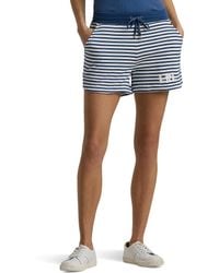 Lauren by Ralph Lauren - Striped French Terry Drawcord Shorts - Lyst