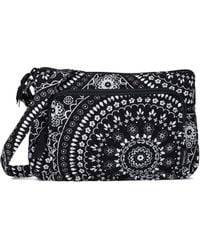 Vera Bradley Cotton Little Hipster Crossbody Purse With Rfid Protection - Black