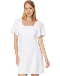 Madewell - Square-neck Mini Dress In 100% Linen - Lyst