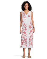 Johnny Was - Double V-Neck Tank Top Dress- Dress (Ecru) Linen - Lyst