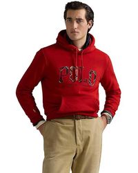 Polo Ralph Lauren - The Rl Fleece Plaid-Logo Hoodie Sweatshirt, Cotton/Fleece/Polyester - Lyst