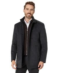 Johnston & Murphy - Upton Car Coat Coat, Cotton/Leather/Polyester - Lyst