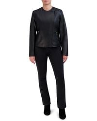 Cole Haan - Asymmetrical Leather Jacket - Lyst
