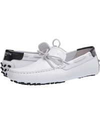 lacoste leather slip on shoes