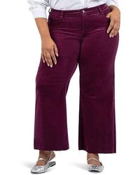 Kut From The Kloth - Plus Meg High Rise Fab Ab Wide Leg Raw Hem-Long Inseam (Mulberry) Jeans - Lyst