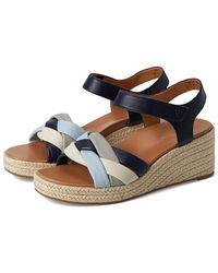 Vionic - Saratoga Espadrille Sandals Wedge Shoes, Leather - Lyst