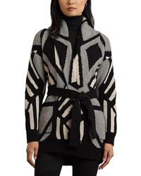 Ralph Lauren - Geo-Motif Belted Wool-Blend Cardigan Sweater/Mascarpone Cream, Cashmere/Cotton/Nylon - Lyst