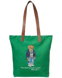 Ralph Lauren Canvas Tote Bag Polo Bear in Navy (Blue) for Men | Lyst