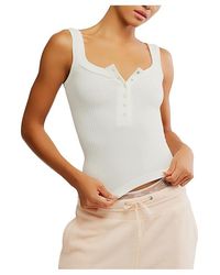 Free People - Clean Slate Henley Clothing L-Xl (Us 14-16) Nylon/Spandex - Lyst