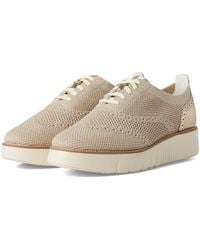 Cole Haan - Grand City Platform Stitchlite Oxfords Flat Shoes Rye/ Metallic Knit/Ivory 9 B - Lyst