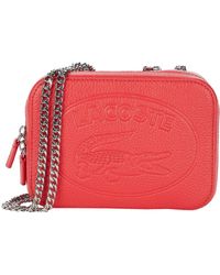 lacoste sling bag red