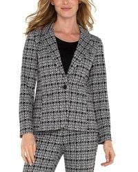 Liverpool Los Angeles - Fitted Blazer Plaid Knit ( Plaid) Vest - Lyst