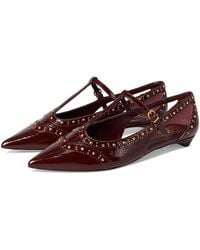 Vince Camuto - Valkie Studded Kitten Heel T-Strap Flat Mule Flat Shoes, Leather - Lyst