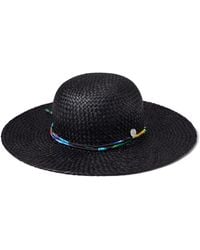 Lauren by Ralph Lauren - Raffia Sun Hat With Printed Tie - Lyst