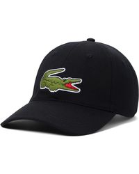 Lacoste - Large Croc Logo Cotton Cap - Lyst
