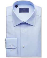 David Donahue Regular Fit Royal Oxford Dress Shirt - Blue
