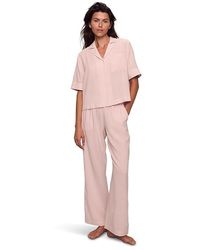 Eberjey - Nautico Relaxed Short Sleeve Pant Pajama Set Pajama Sets Feeder Stripes Pale Mauve/ Cotton/Viscose - Lyst