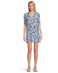 Lilly Pulitzer - Ibby Skirted Rompers Jumpsuit & Rompers One Piece Sapphire Pool Summer Shorelines Engineered Romper - Lyst