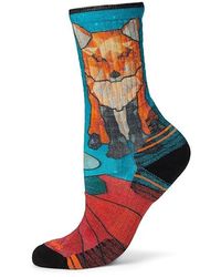 Smartwool - Hike Targeted Cushion Geo Fox Print Crew Socks Crew Cut Socks Shoes Md Shoe 7-9.5) Merino/Mesh/Nylon - Lyst